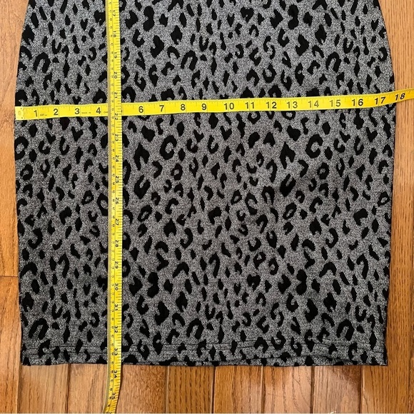 Topshop Animal Print Y2K Silver Black Bodycon Short Sleeve Midi Dress Women’s 10 - Picture 10 of 10